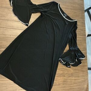 MSK Black Dress with Rhinestones and Flowy Sleeves